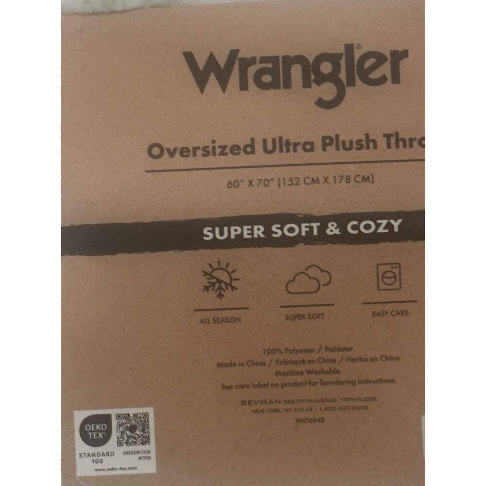 Wrangler Western Cowboy Boot Print Plush Throw Blanket Green & White NWT - Picture 3 of 4
